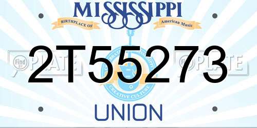 2T55273 Mississippi License Plate