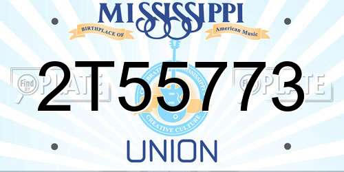 2T55773 Mississippi License Plate