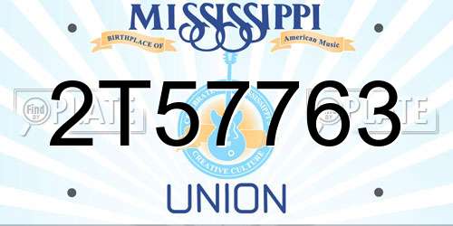 2T57763 Mississippi License Plate