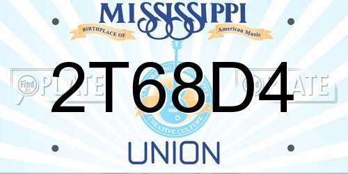 2T68D4 Mississippi License Plate