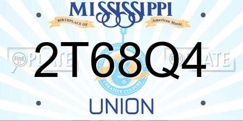 2T68Q4 Mississippi License Plate