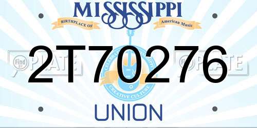 2T70276 Mississippi License Plate