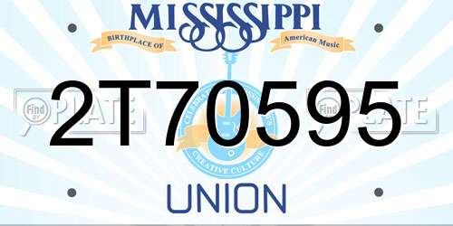 2T70595 Mississippi License Plate