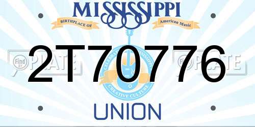 2T70776 Mississippi License Plate