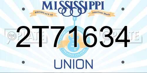 2T71634 Mississippi License Plate