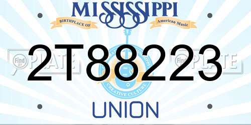 2T88223 Mississippi License Plate