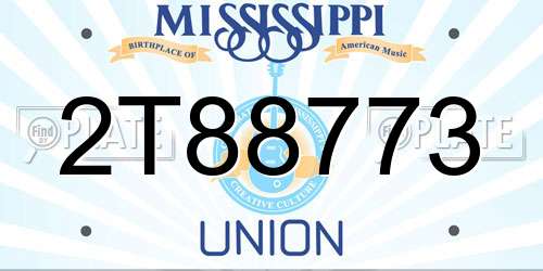 2T88773 Mississippi License Plate