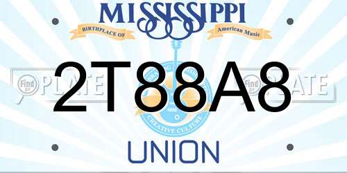 2T88A8 Mississippi License Plate