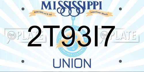 2T93I7 Mississippi License Plate