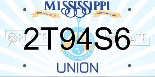 2T94S6 Mississippi License Plate