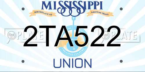 2TA522 Mississippi License Plate