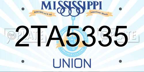 2TA5335 Mississippi License Plate