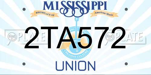 2TA572 Mississippi License Plate