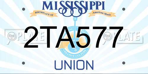 2TA577 Mississippi License Plate