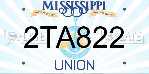 2TA822 Mississippi License Plate