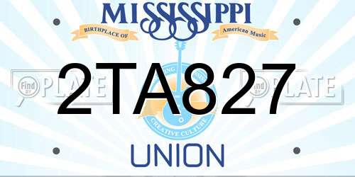 2TA827 Mississippi License Plate