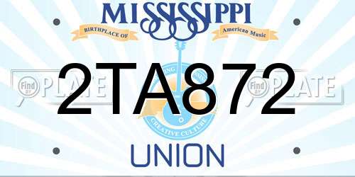 2TA872 Mississippi License Plate