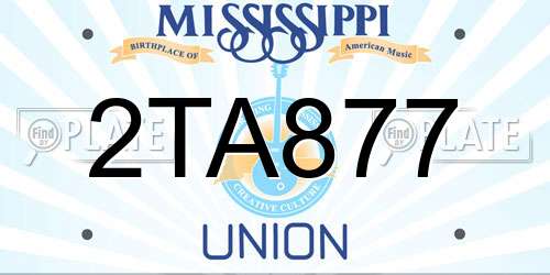 2TA877 Mississippi License Plate