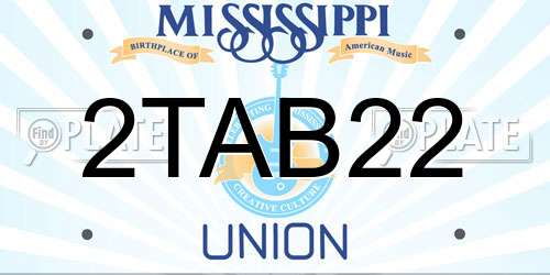 2TAB22 Mississippi License Plate