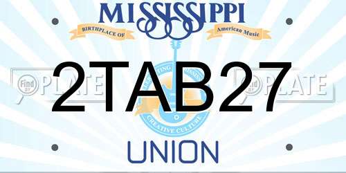 2TAB27 Mississippi License Plate