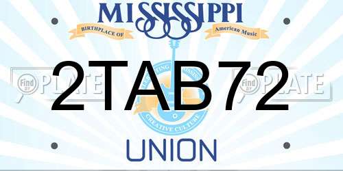 2TAB72 Mississippi License Plate