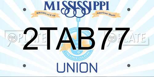 2TAB77 Mississippi License Plate