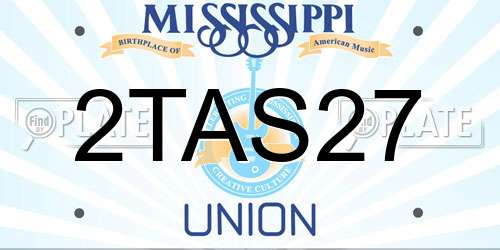 2TAS27 Mississippi License Plate