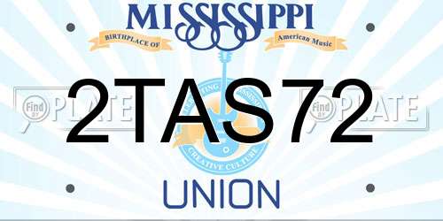 2TAS72 Mississippi License Plate