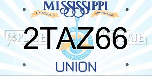 2TAZ66 Mississippi License Plate
