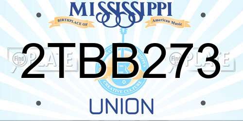 2TBB273 Mississippi License Plate