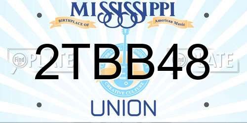 2TBB48 Mississippi License Plate