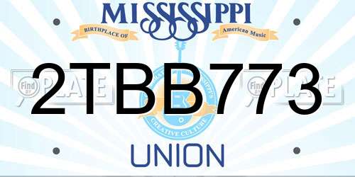 2TBB773 Mississippi License Plate