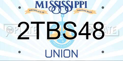 2TBS48 Mississippi License Plate