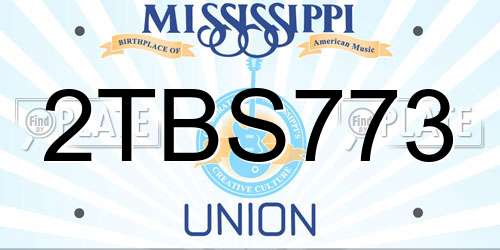 2TBS773 Mississippi License Plate