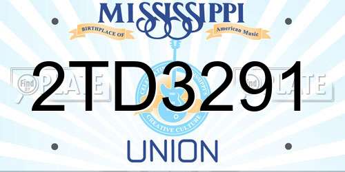 2TD3291 Mississippi License Plate