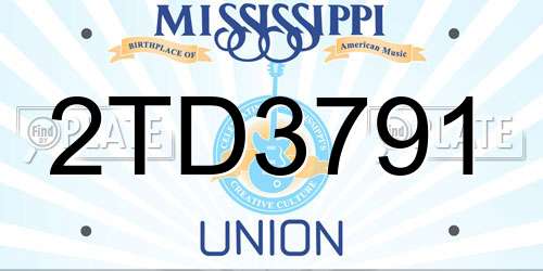 2TD3791 Mississippi License Plate