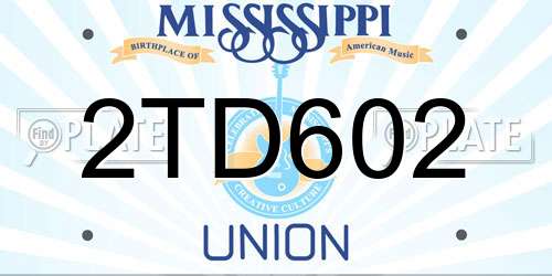 2TD602 Mississippi License Plate