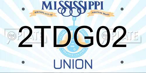 2TDG02 Mississippi License Plate