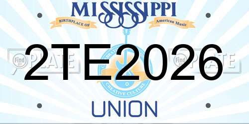2TE2026 Mississippi License Plate