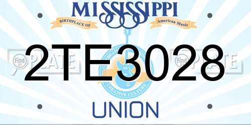 2TE3028 Mississippi License Plate