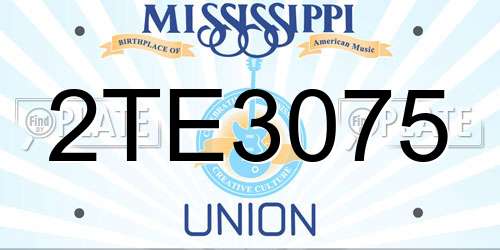 2TE3075 Mississippi License Plate