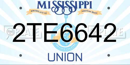 2TE6642 Mississippi License Plate