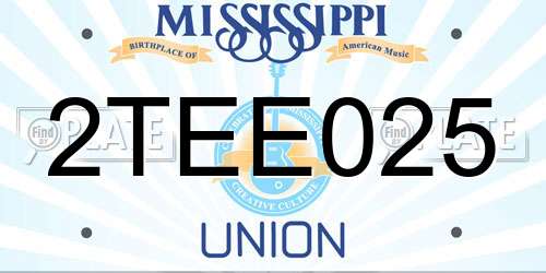 2TEE025 Mississippi License Plate