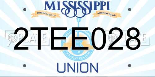 2TEE028 Mississippi License Plate