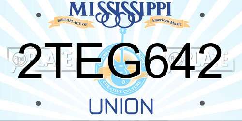 2TEG642 Mississippi License Plate