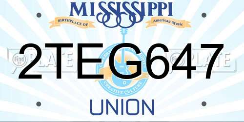 2TEG647 Mississippi License Plate