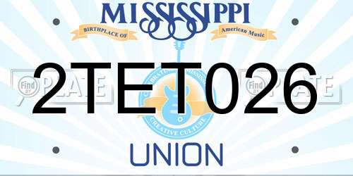 2TET026 Mississippi License Plate