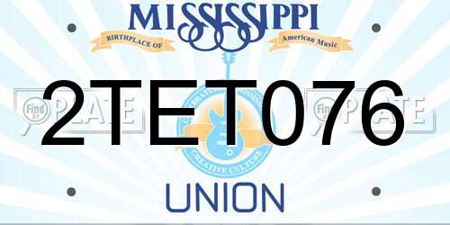 2TET076 Mississippi License Plate