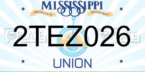 2TEZ026 Mississippi License Plate