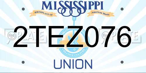2TEZ076 Mississippi License Plate